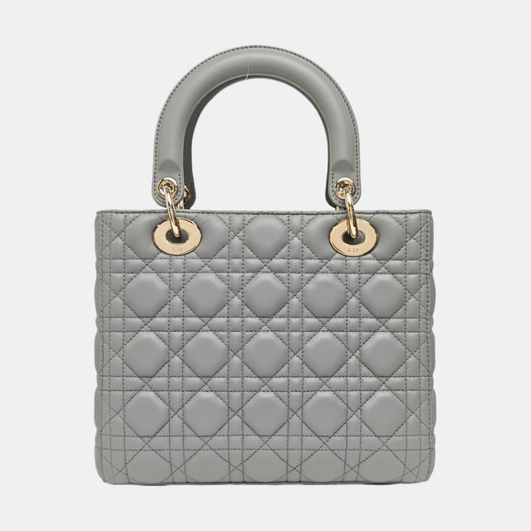 Lady Dior Medium Cannage Lambskin Gray