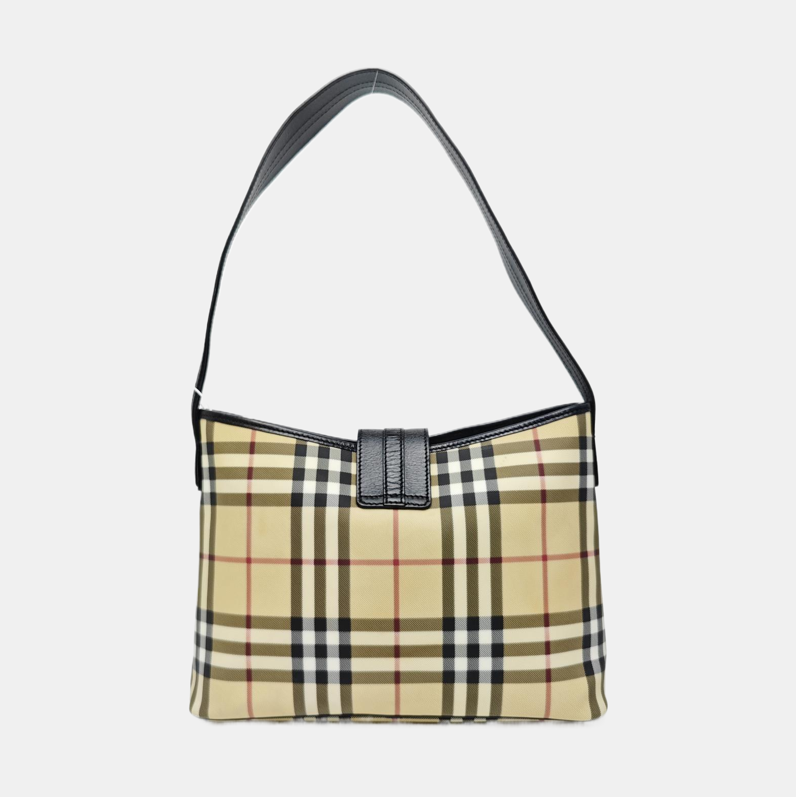 Coated Canvas Shoulder Bag Beige