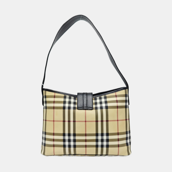 Coated Canvas Shoulder Bag Beige