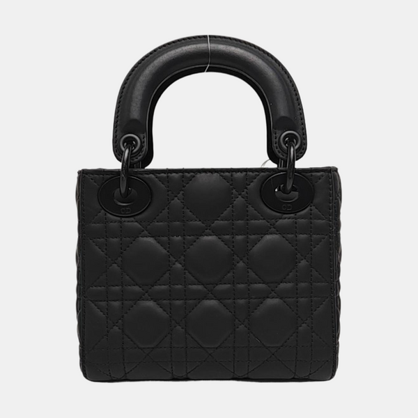 Lady Dior Mini Cannage Calfskin Black