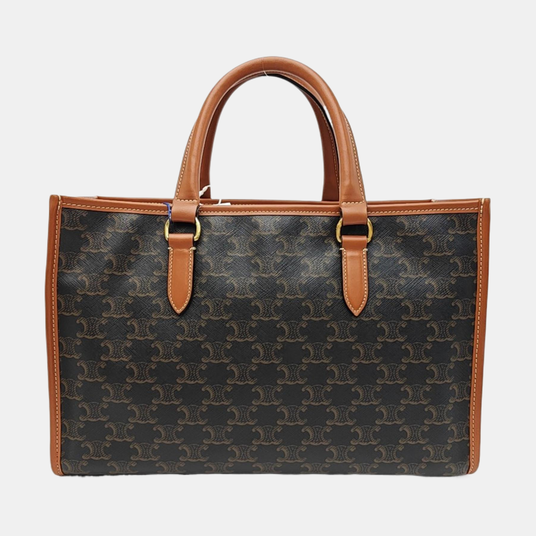 Coated Canvas Tote Bag Brown