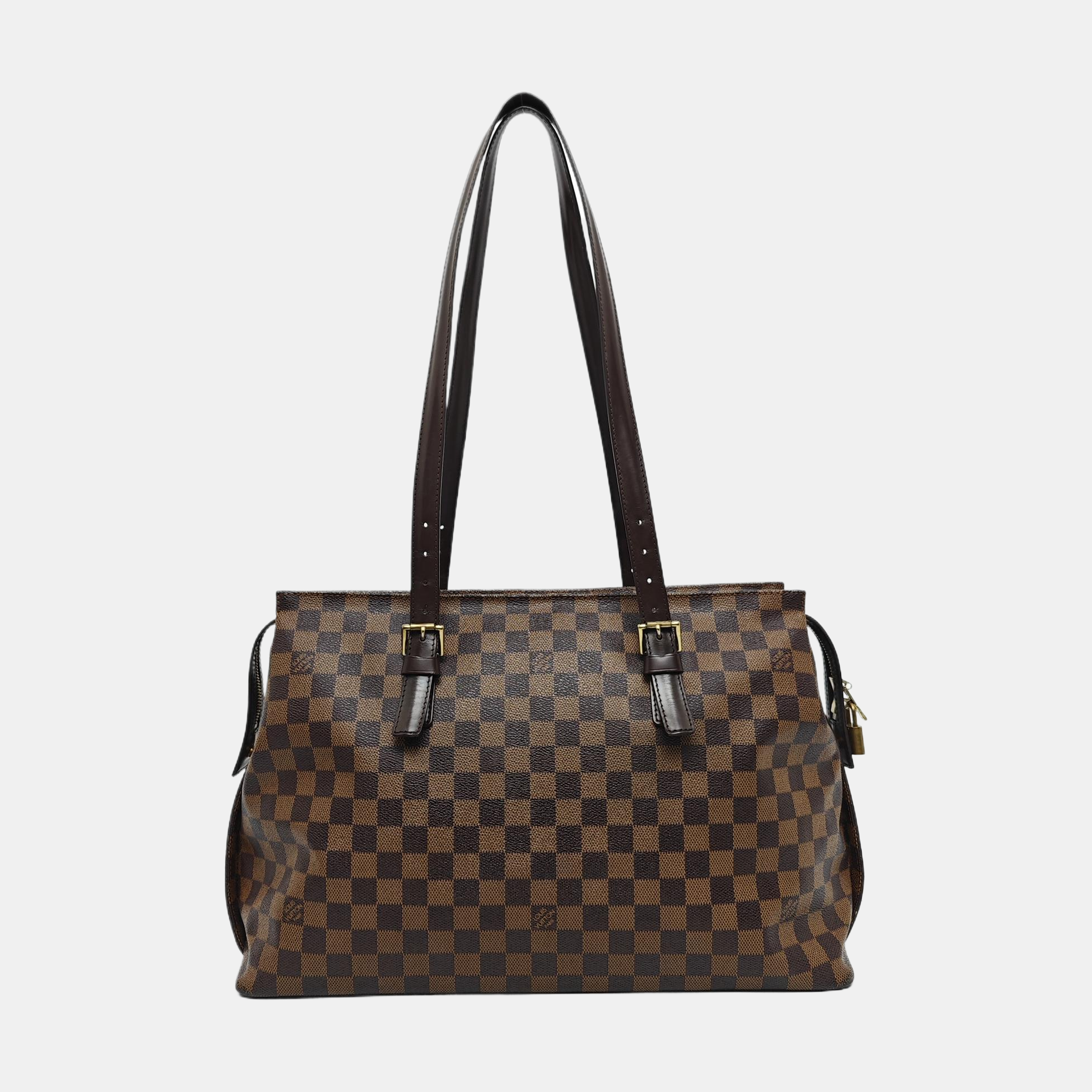 CHELSEA Damier Ebene Coated Canvas Brown