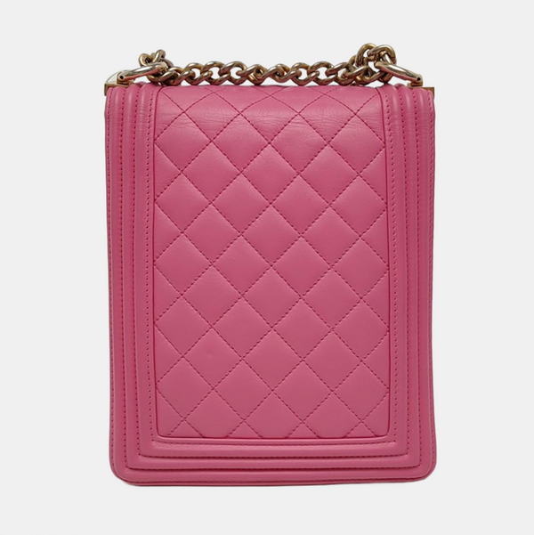 Authenticated pre-owned  BOY CHANEL Quilted Calfskin Pink - Crossbody Bag at Looply