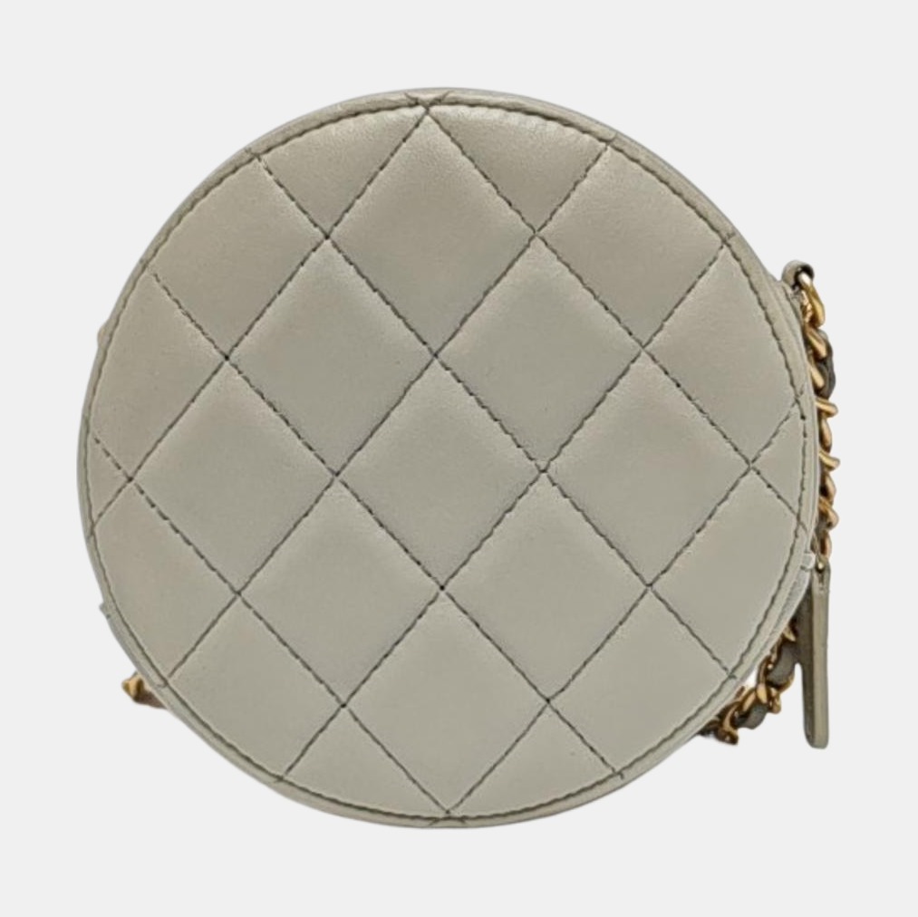 ROUND Quilted Lambskin Gray
