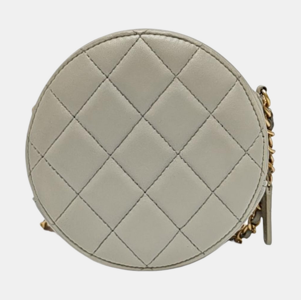 ROUND Quilted Lambskin Gray