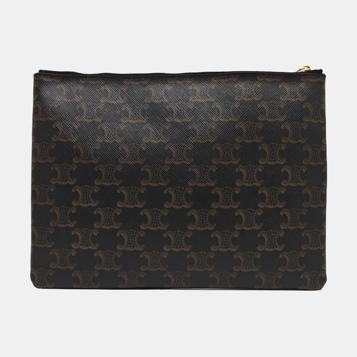 Coated Canvas Clutch Brown