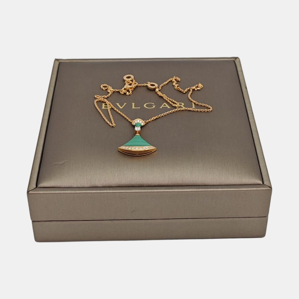 DIVAS' DREAM 18k Rose Gold Green Necklace