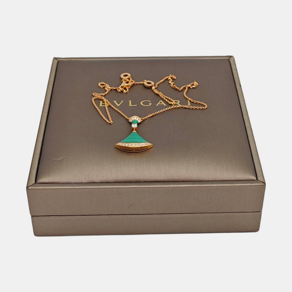 DIVAS' DREAM 18k Rose Gold Green Necklace