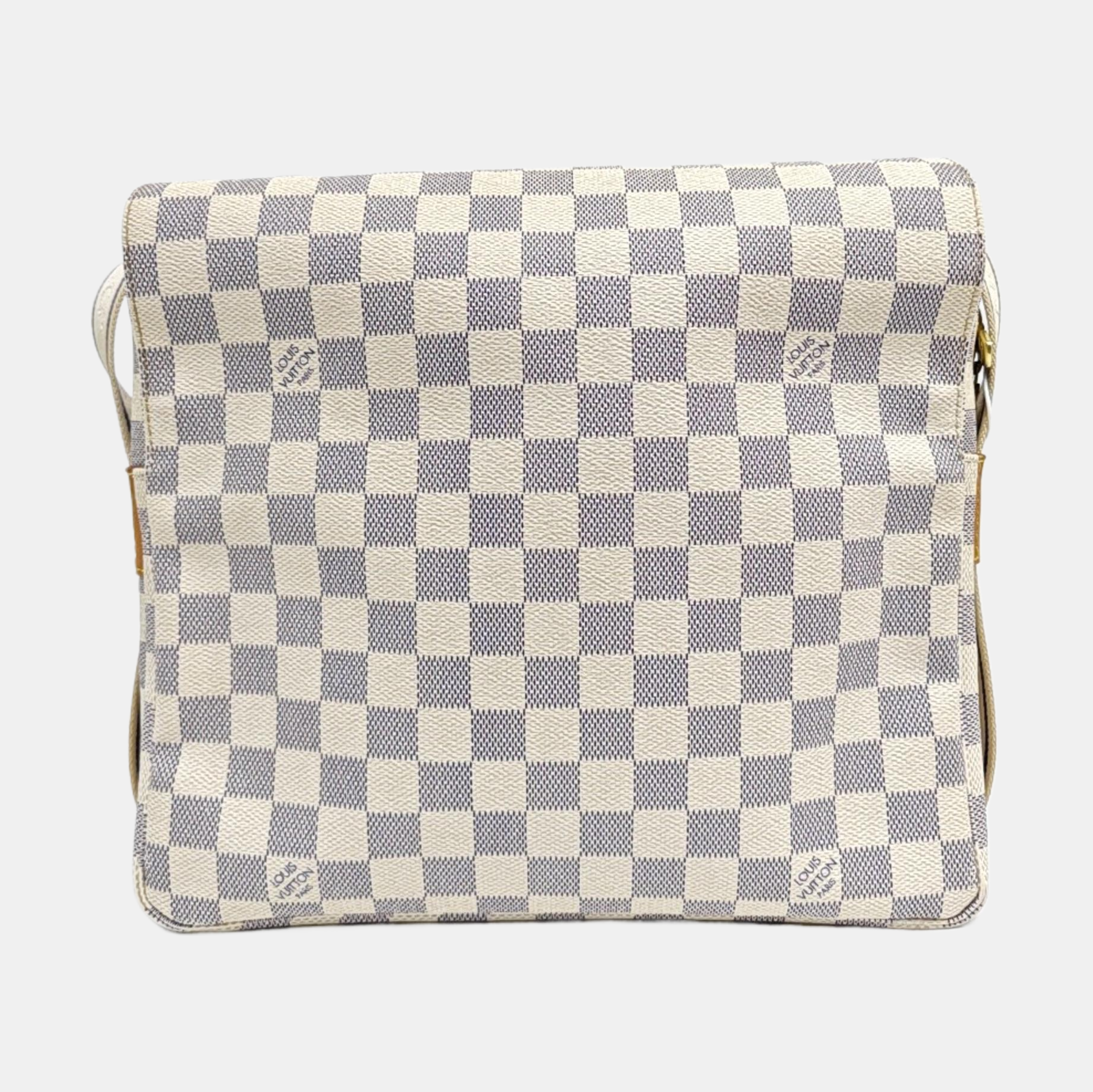NAVIGLIO Damier Azur Coated Canvas White