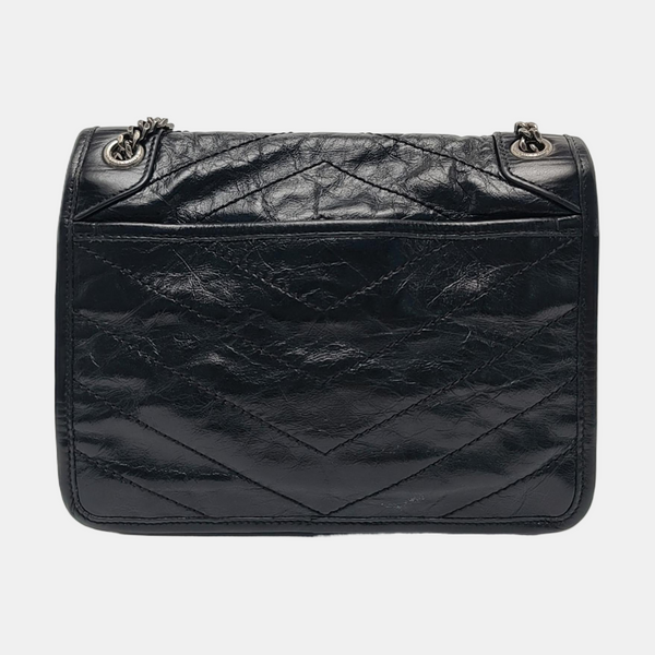 NIKI Small Chevron Calfskin Black