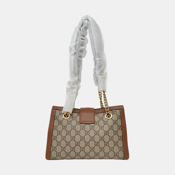 Padlock Small Monogram Coated Canvas Beige
