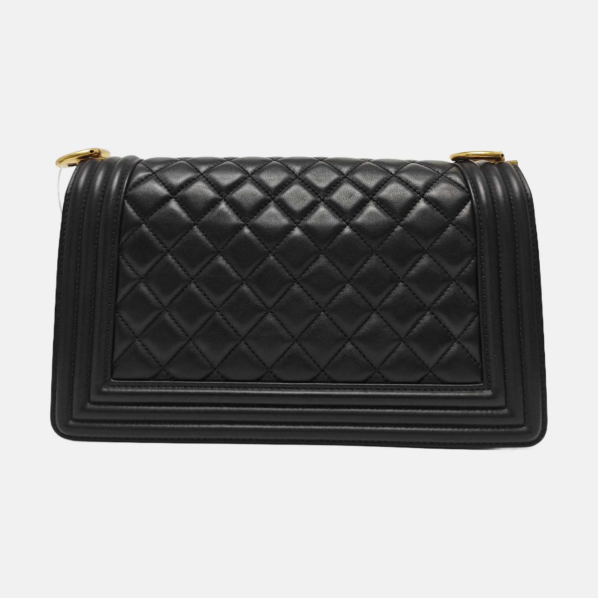 BOY CHANEL Medium Quilted Calfskin Black