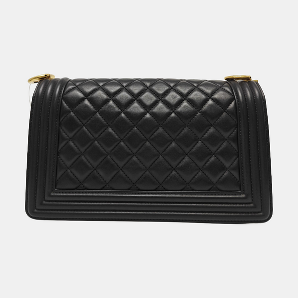 BOY CHANEL Medium Quilted Calfskin Black