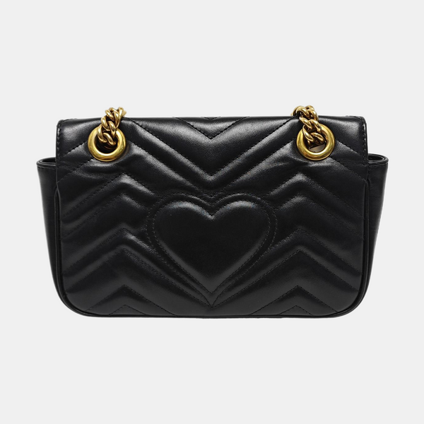 GG Marmont Small Quilted Calfskin Black