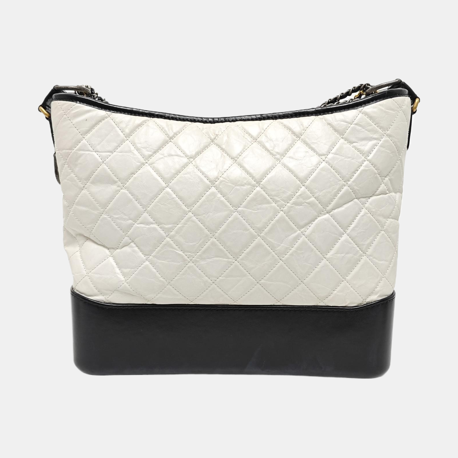 GABRIELLE Large Quilted Calfskin White