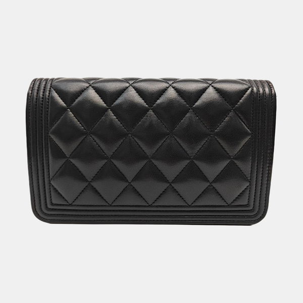 BOY CHANEL Mini Quilted Lambskin Black