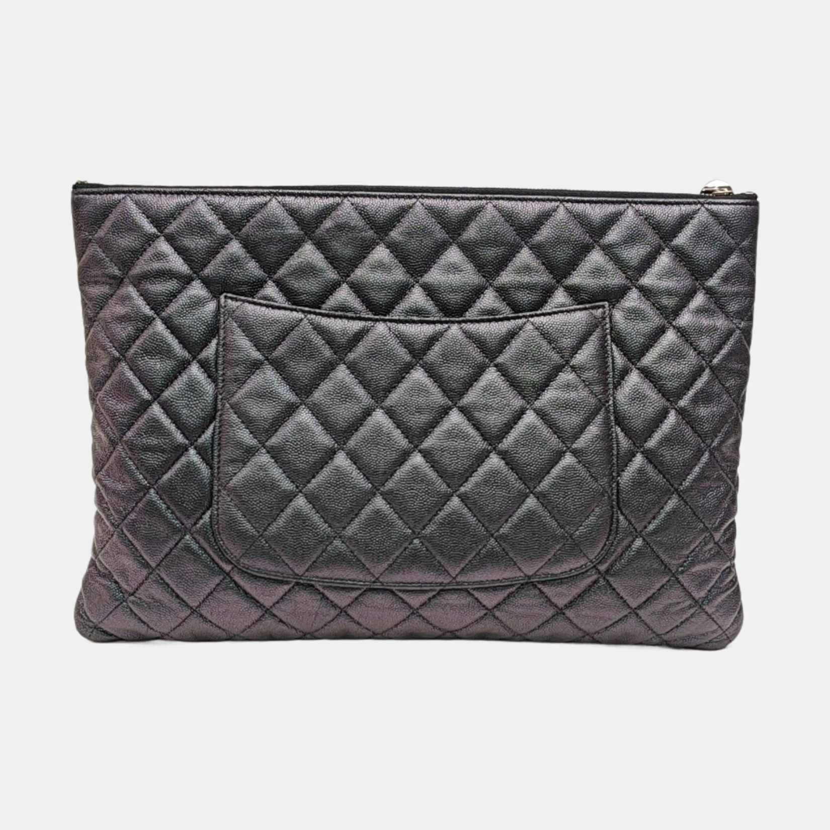 Quilted Patent Leather Tote Bag Green
