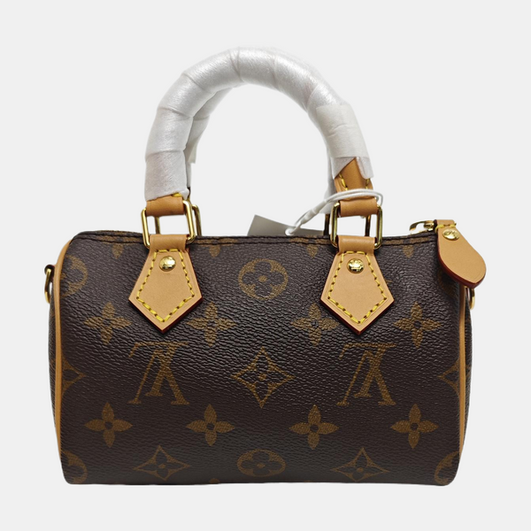 SPEEDY Nano Monogram Coated Canvas Brown