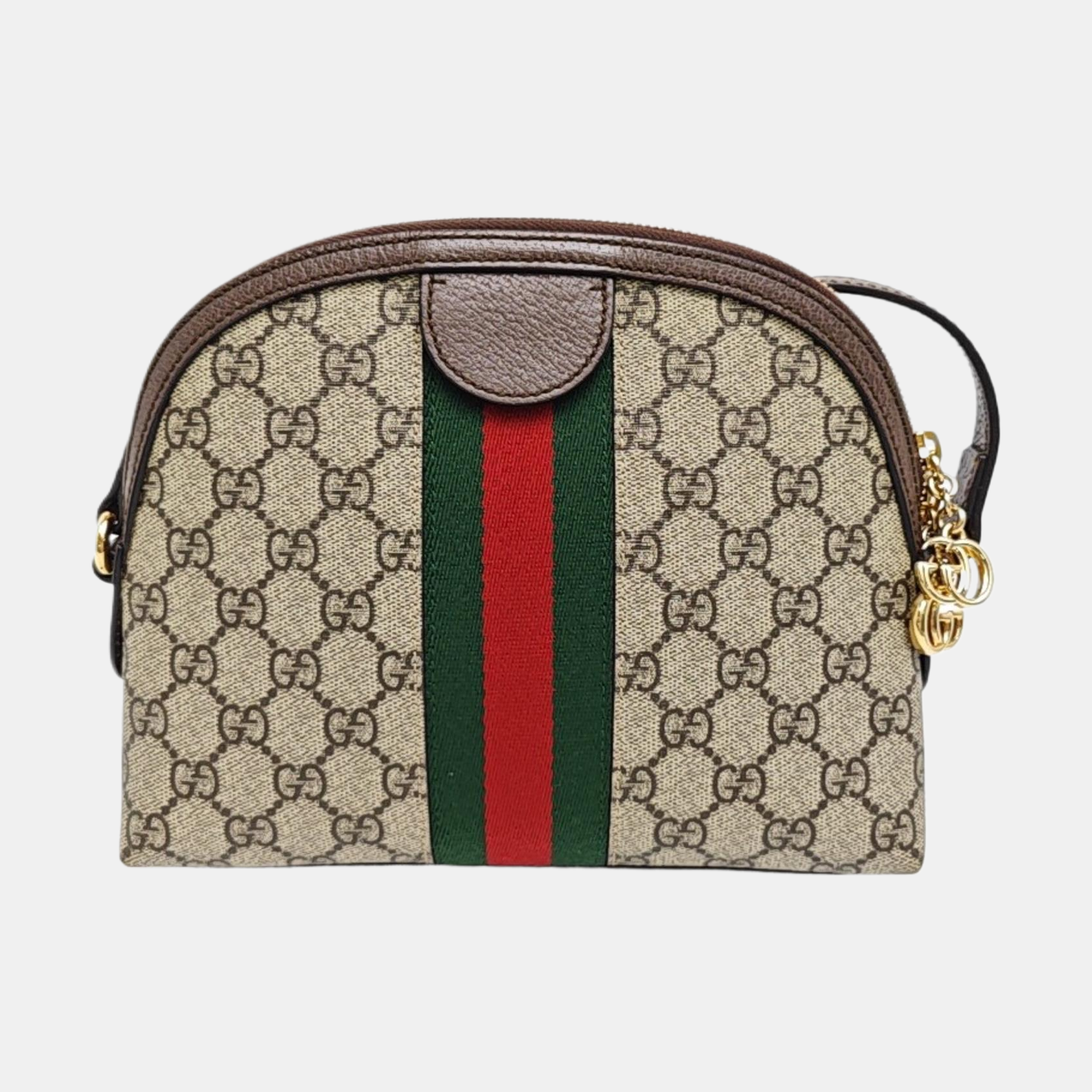 Ophidia Small Monogram Coated Canvas Beige