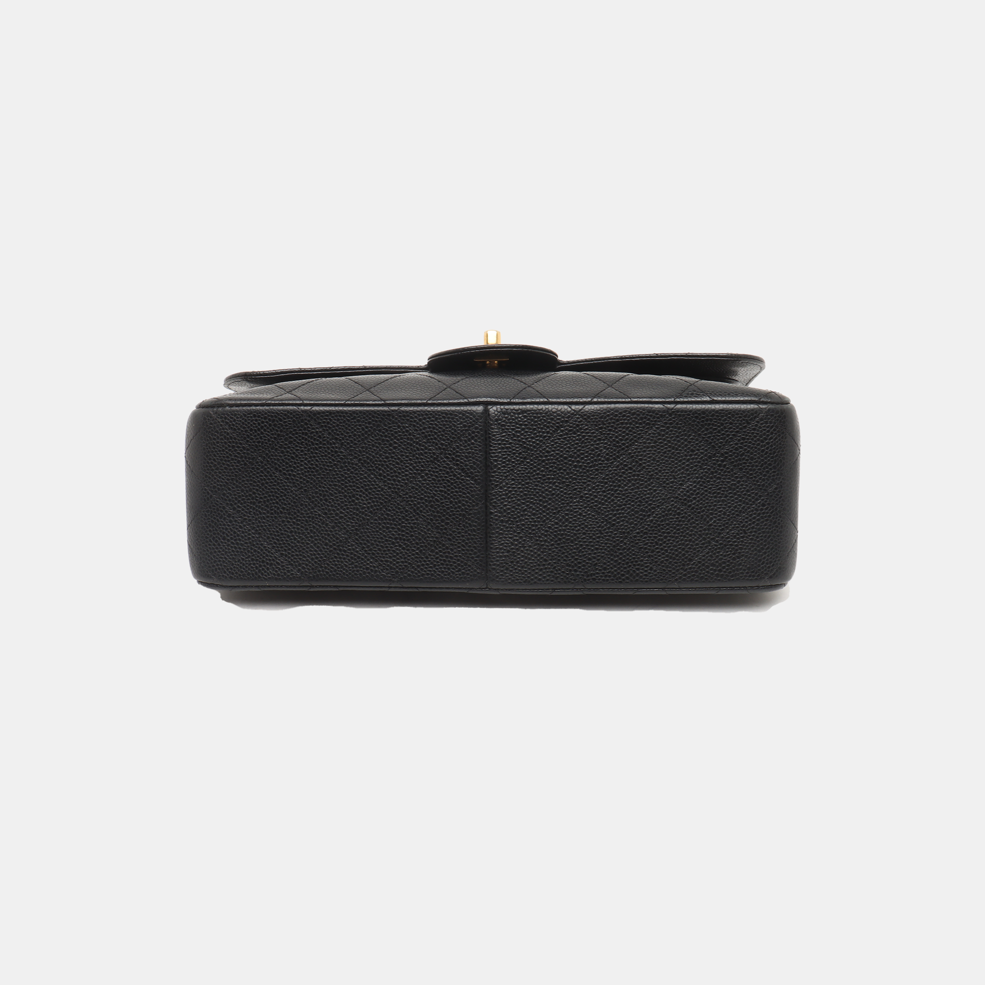 CLASSIC FLAP Jumbo Quilted Grained Calfskin Black