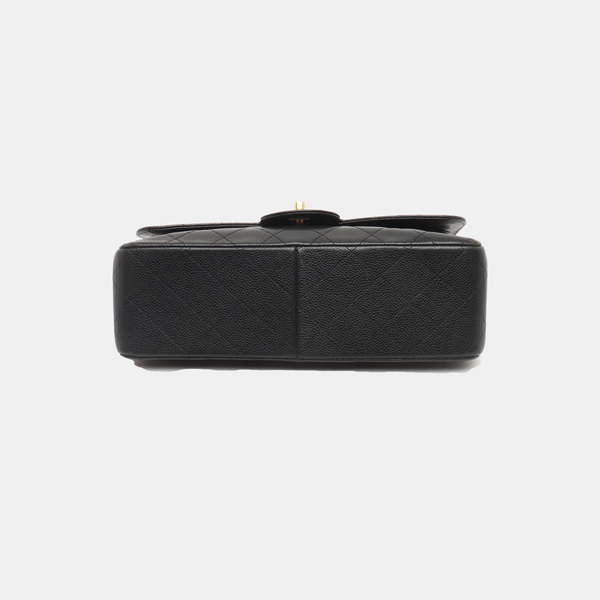 CLASSIC FLAP Jumbo Quilted Grained Calfskin Black