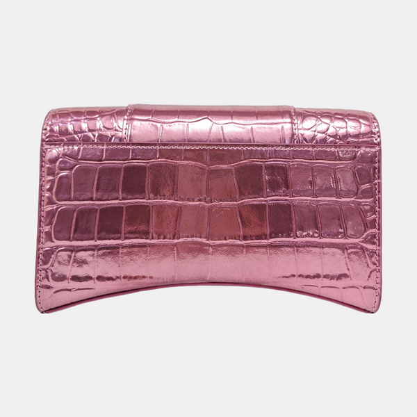 Hourglass Wallet On Chain Small Calfskin Pink