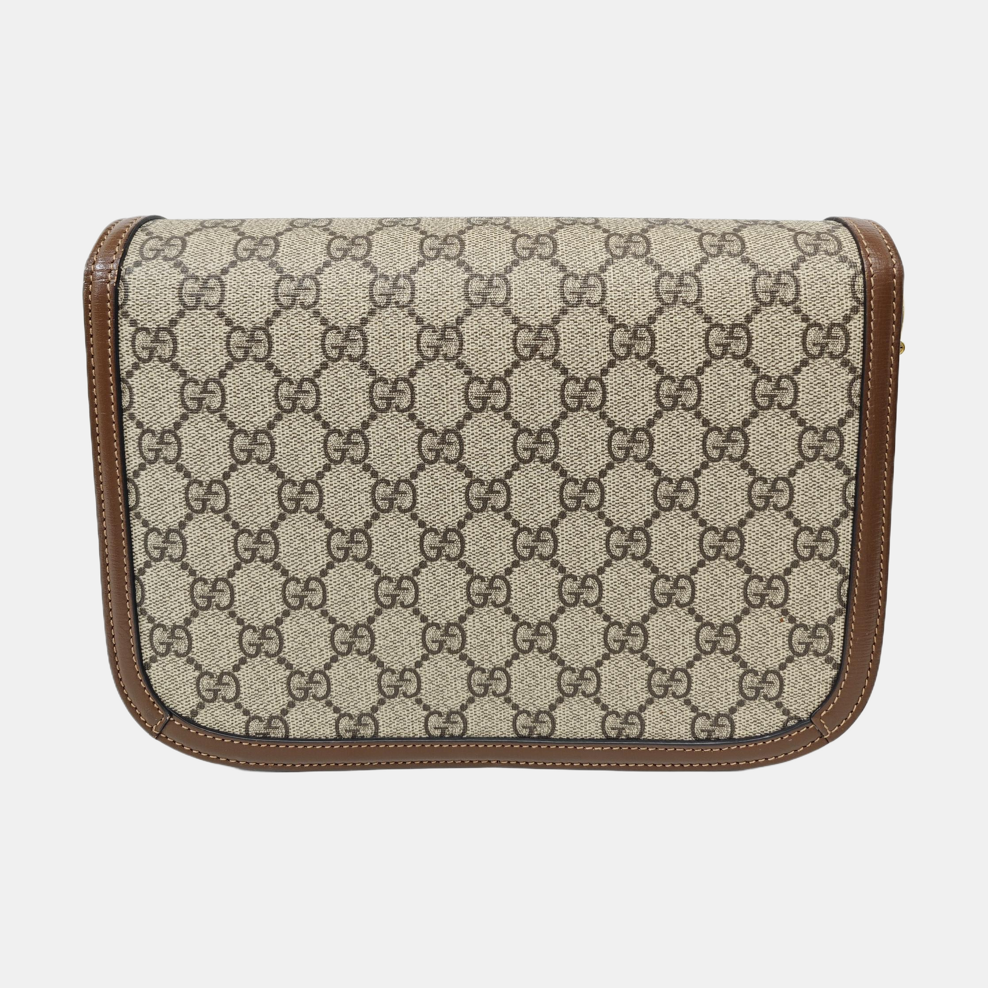 Horsebit 1955 Medium Monogram Coated Canvas Beige