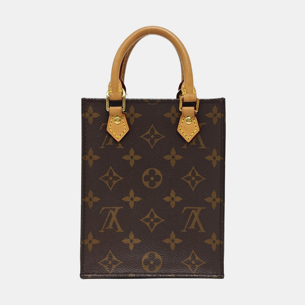 SAC PLAT Mini Monogram Coated Canvas Brown