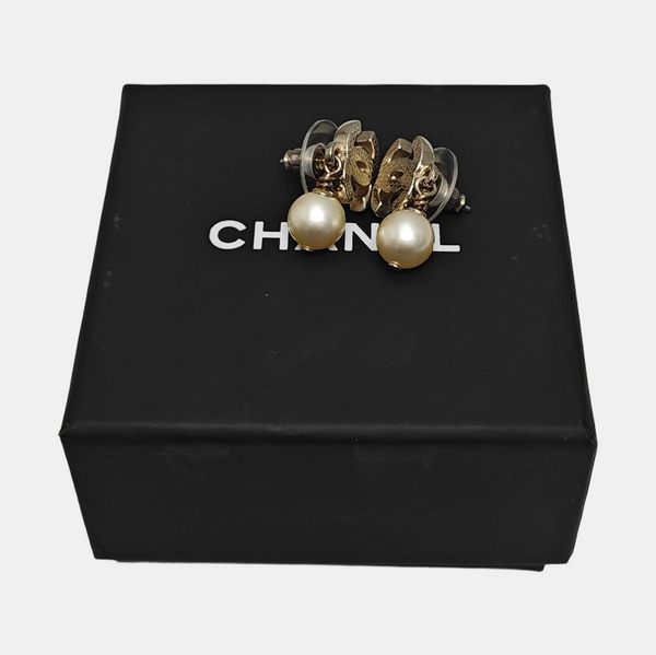 CC Logo Metal Silver Earrings