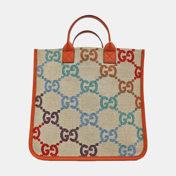 Monogram Fabric Tote Bag Beige