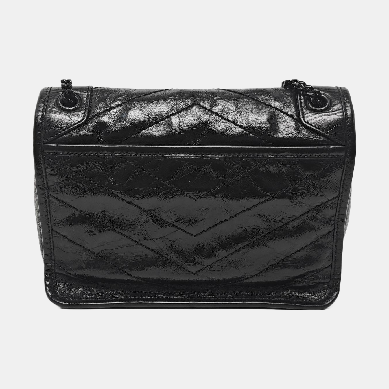 NIKI Small Chevron Calfskin Black