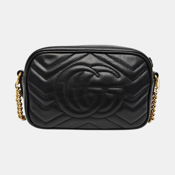 GG Marmont Mini Quilted Calfskin Black