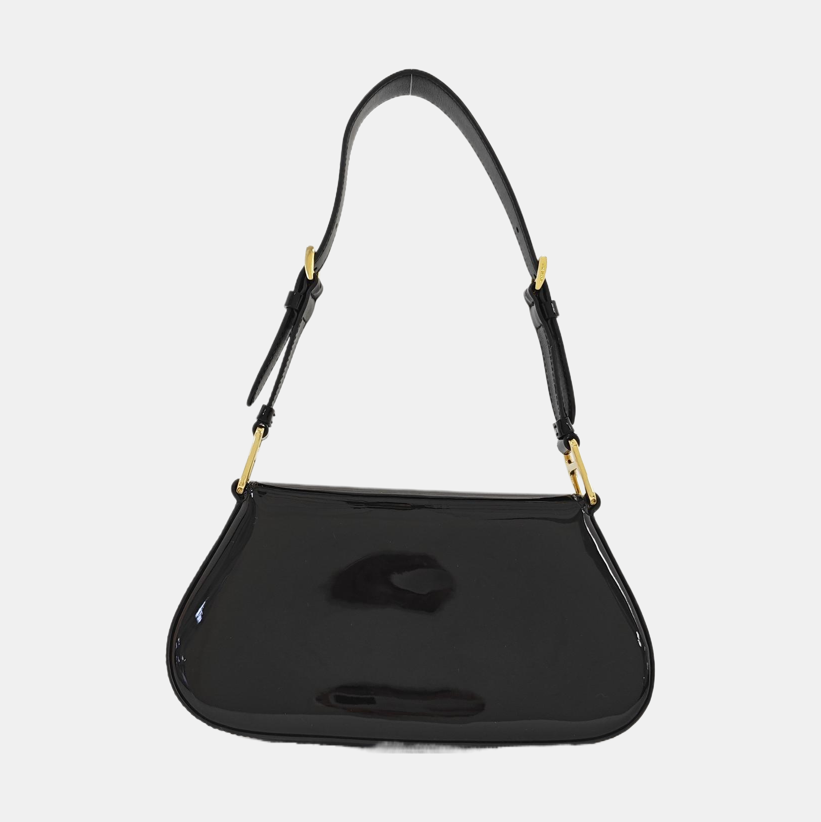 Patent Leather Top Handle Bag Black