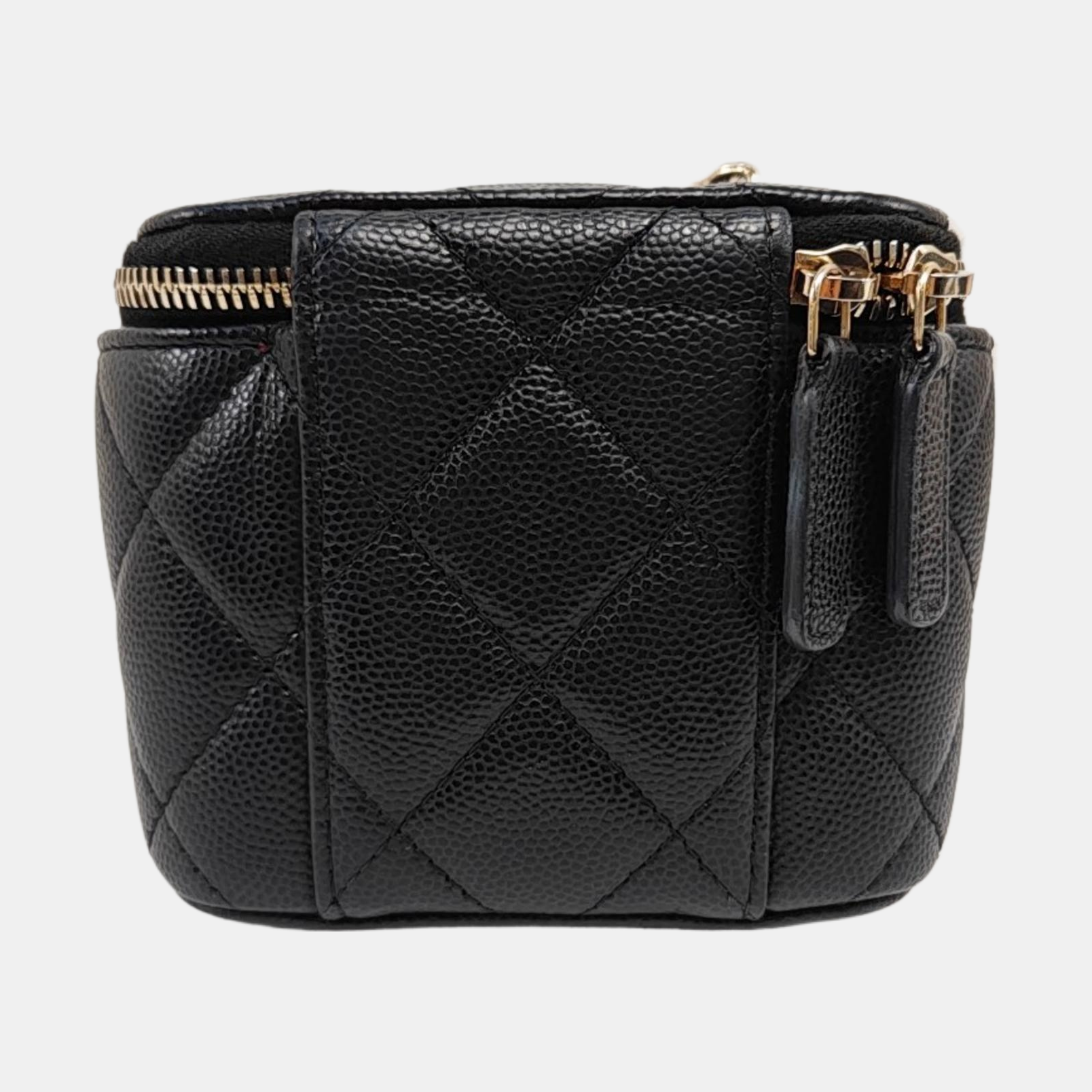 VANITY CASE Mini Quilted Grained Calfskin Black