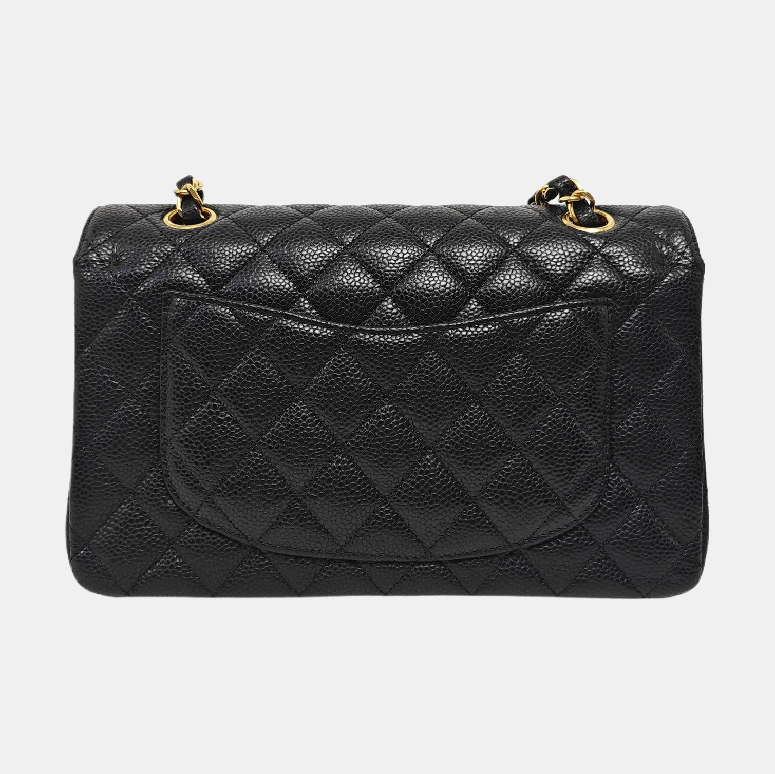 CLASSIC FLAP Small Quilted Grained Calfskin Black
