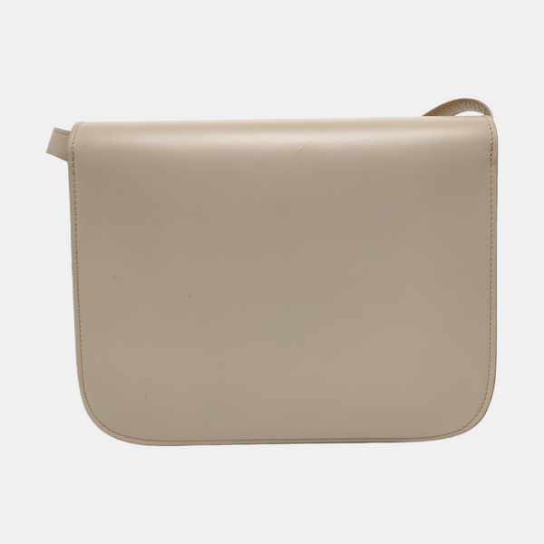 Authenticated pre-owned  CLASSIC BOX Medium Calfskin Beige - Shoulder Bag at Looply