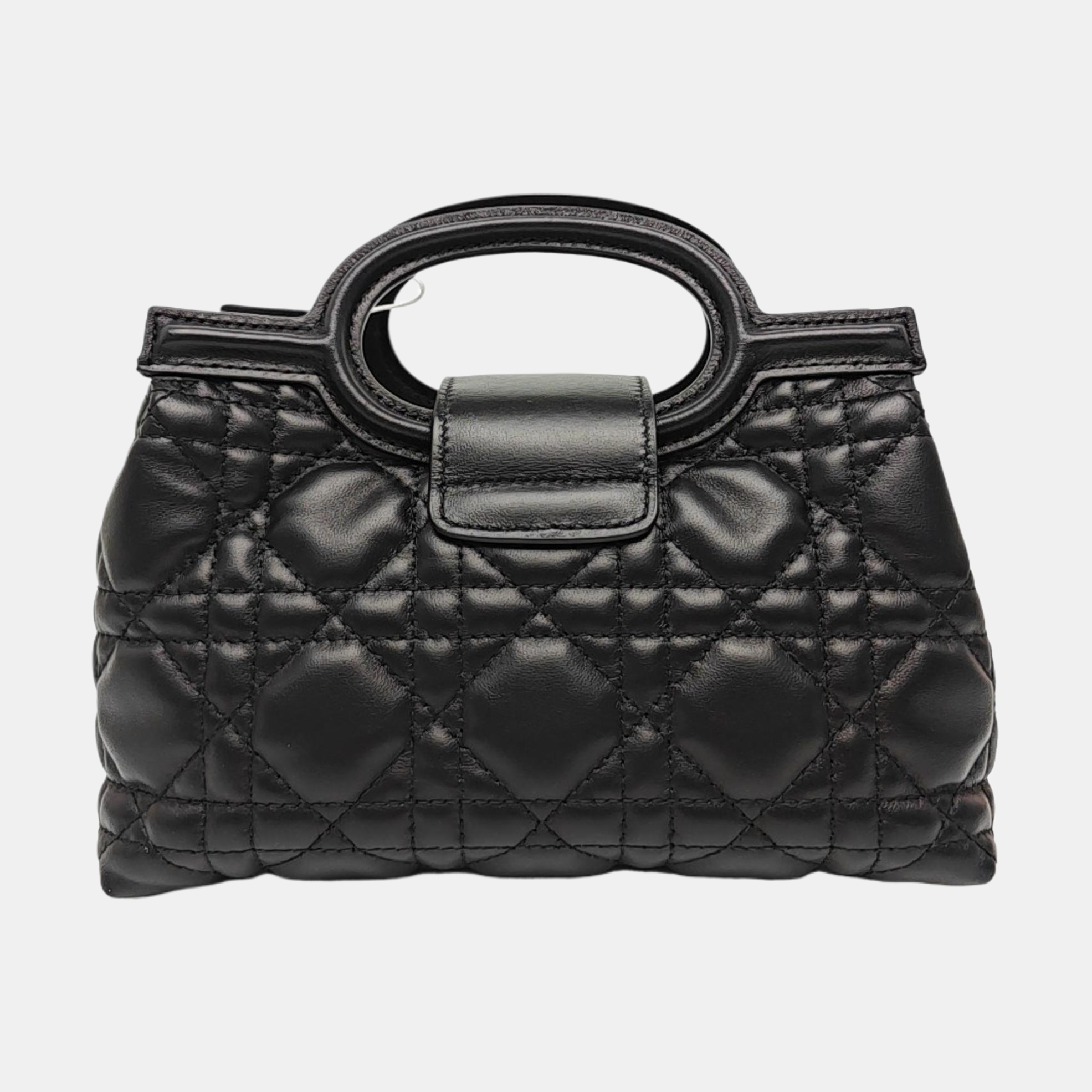 Jolie Top Handle Mini Cannage Lambskin Black