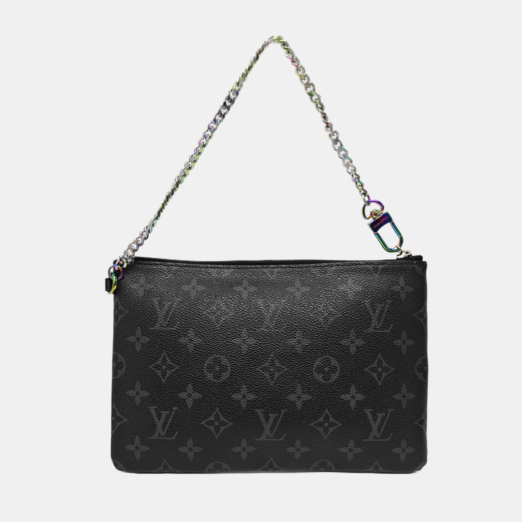 Monogram Coated Canvas Clutch Black