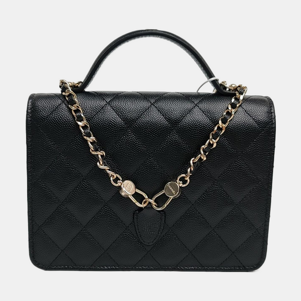 Quilted Grained Calfskin Black