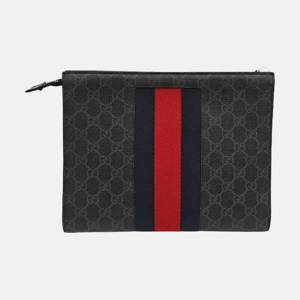 GG Supreme Monogram Coated Canvas Gray