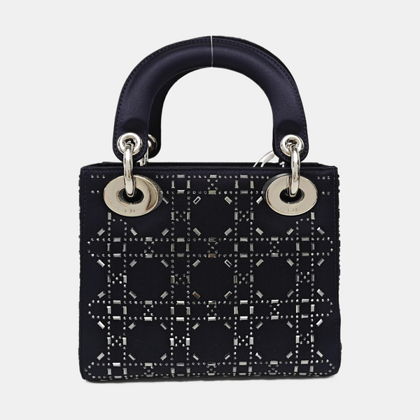 Lady Dior Mini Silk Satin Blue