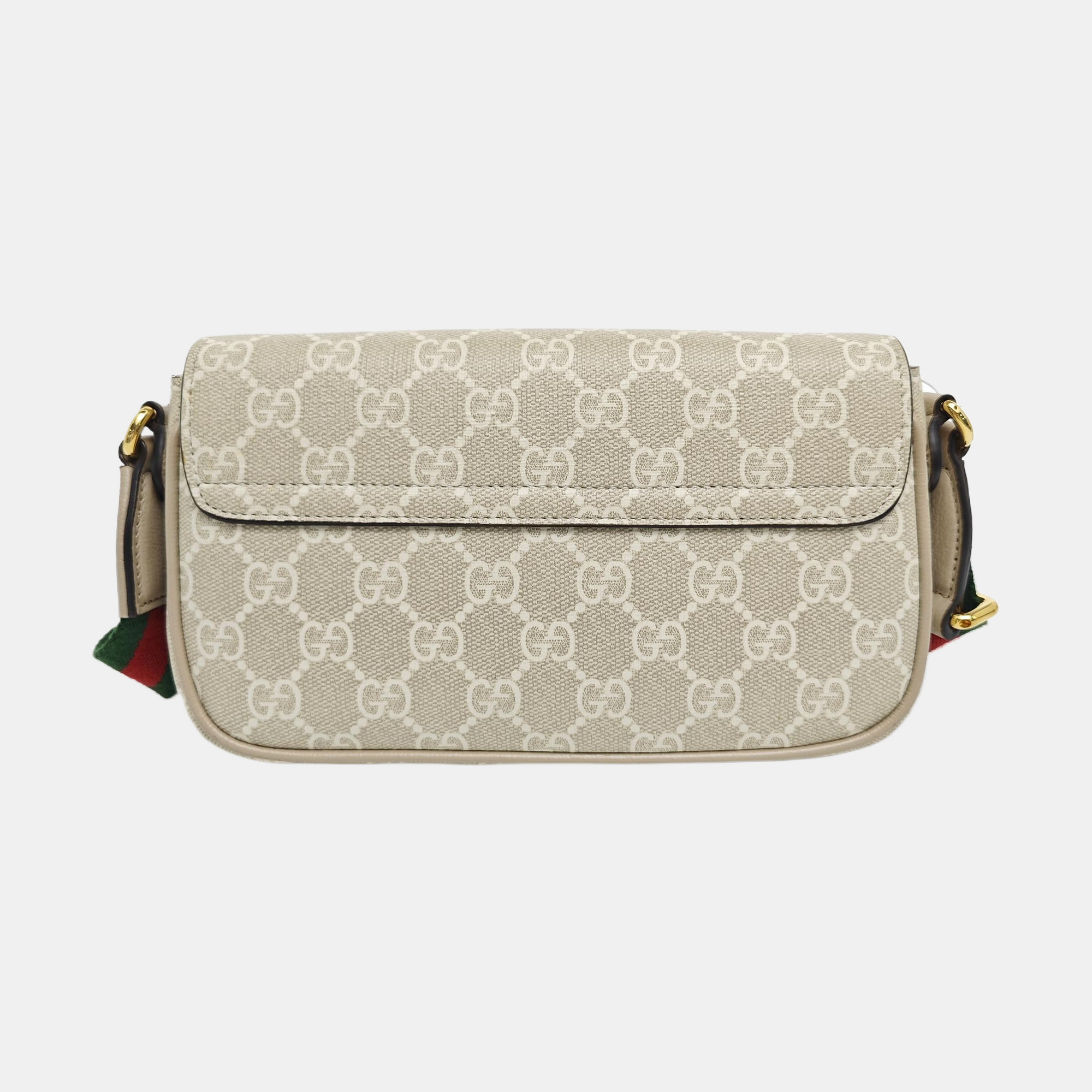 Ophidia Small Monogram Coated Canvas Beige