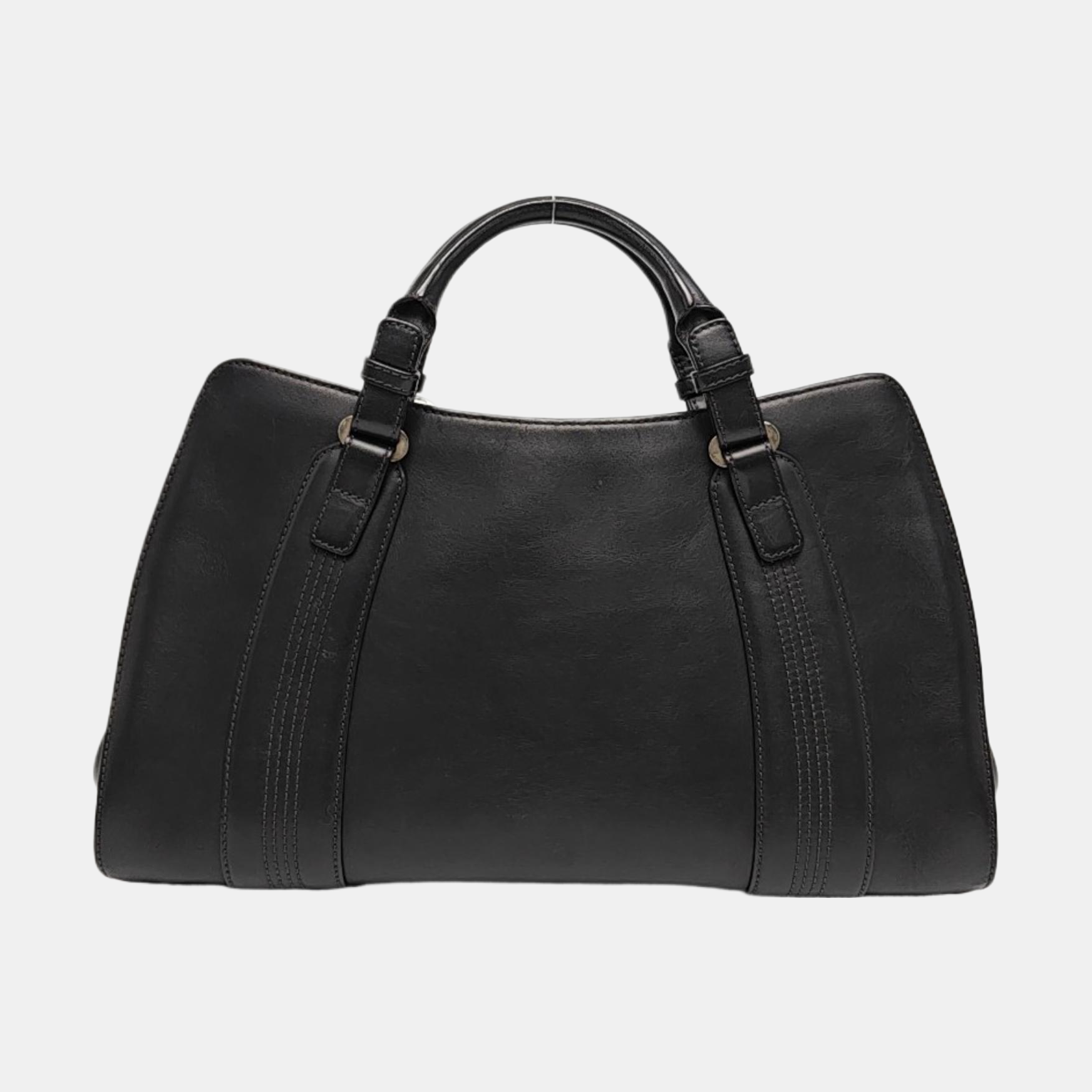 Calfskin Top Handle Bag Black