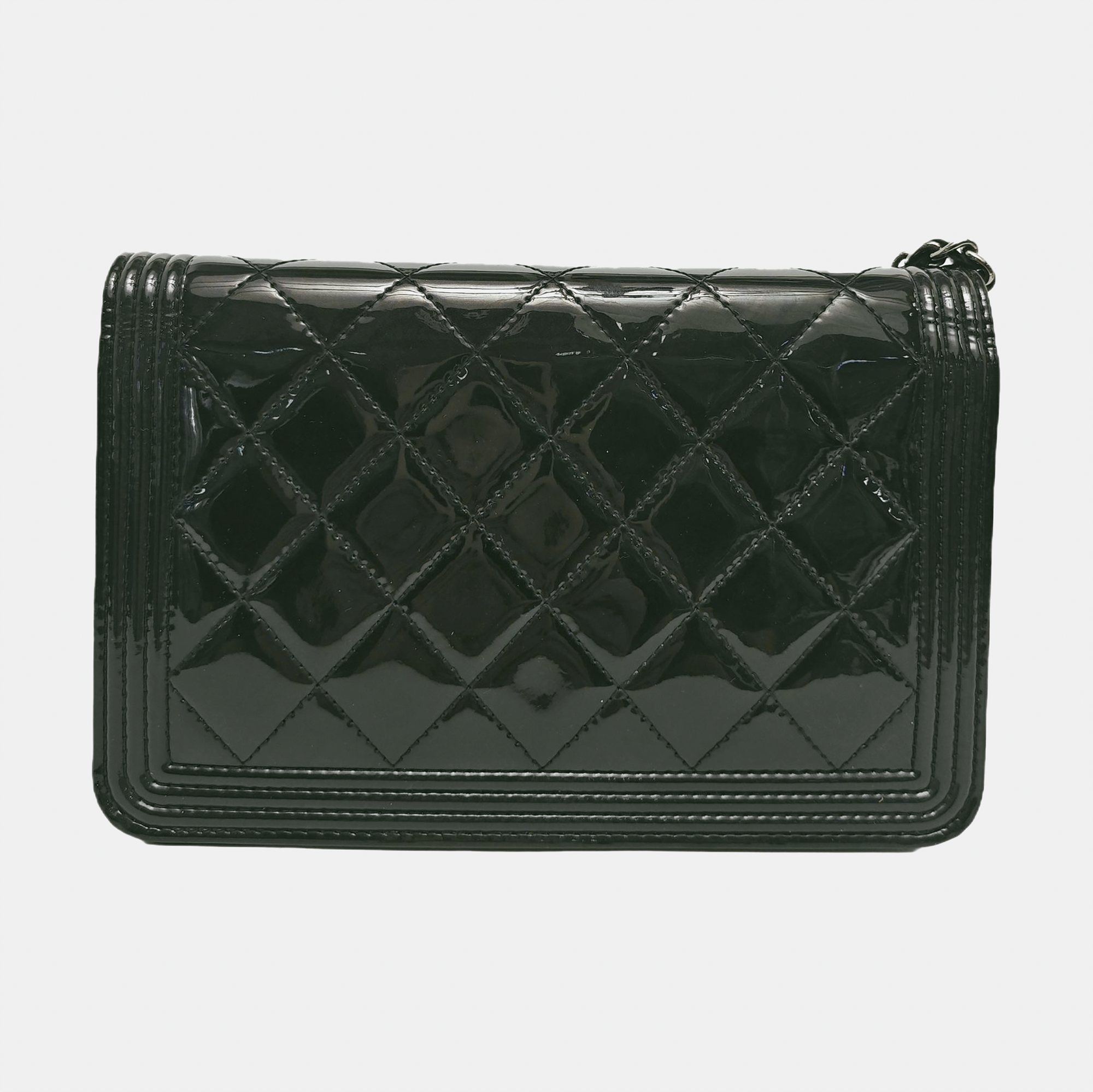 BOY CHANEL WOC Quilted Patent Leather Green