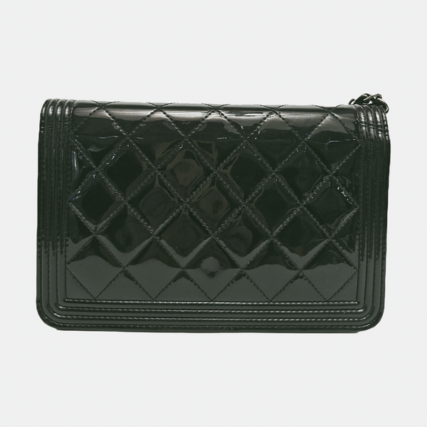 BOY CHANEL WOC Quilted Patent Leather Green