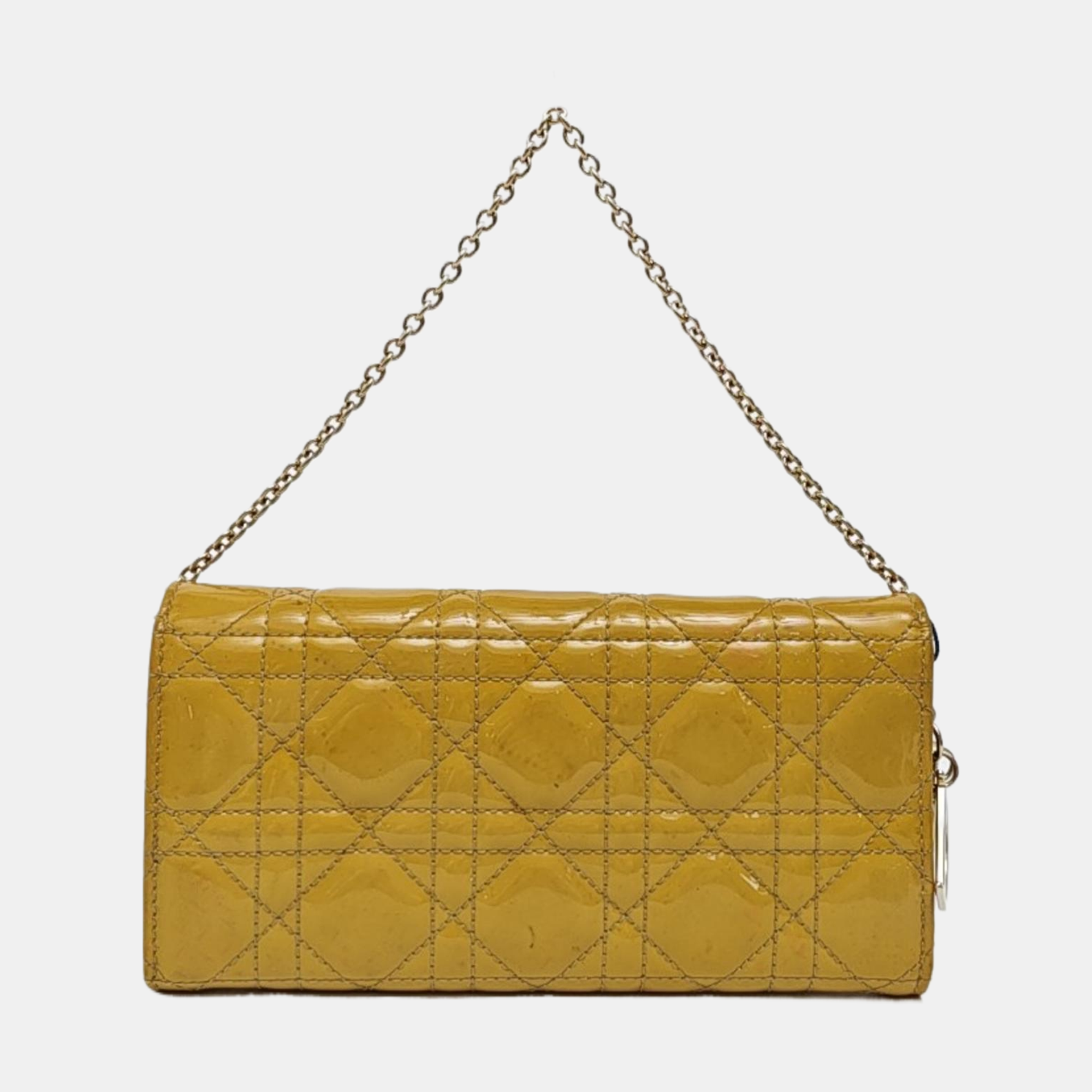 Lady Dior Small Cannage Patent Leather Yellow