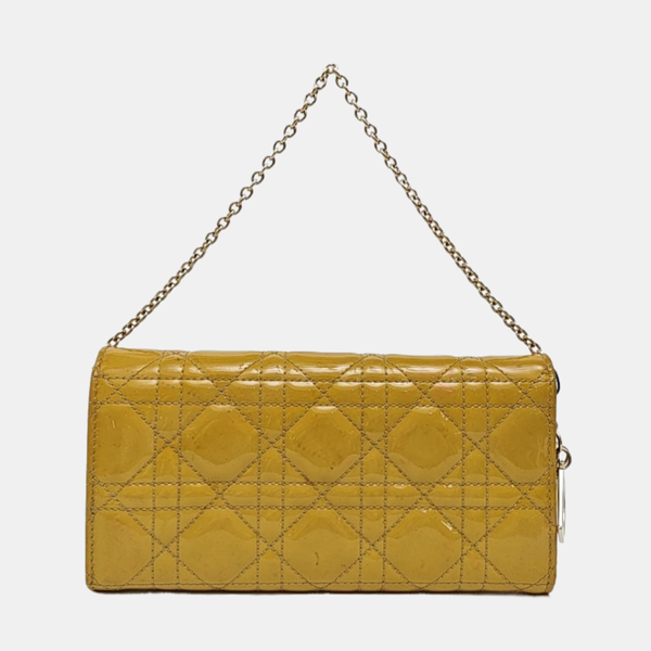 Lady Dior Small Cannage Patent Leather Yellow