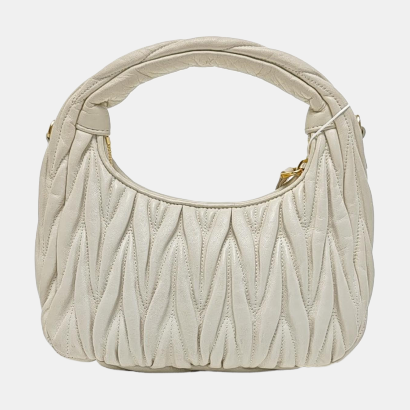 Wander Matelassé Small Quilted Lambskin White