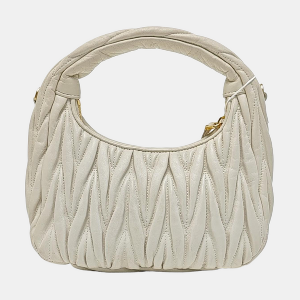 Wander Matelassé Small Quilted Lambskin White