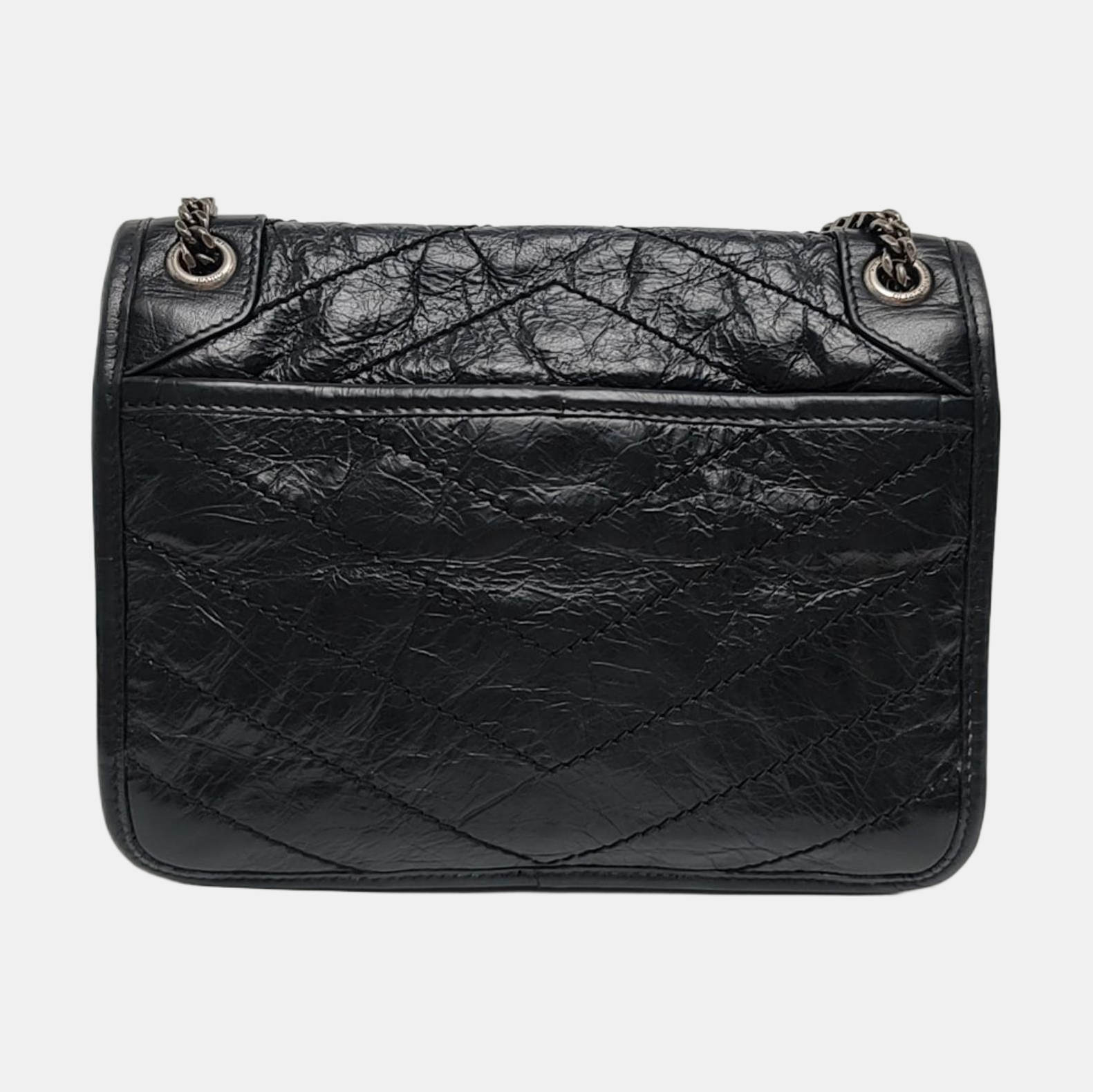 NIKI Small Chevron Calfskin Black
